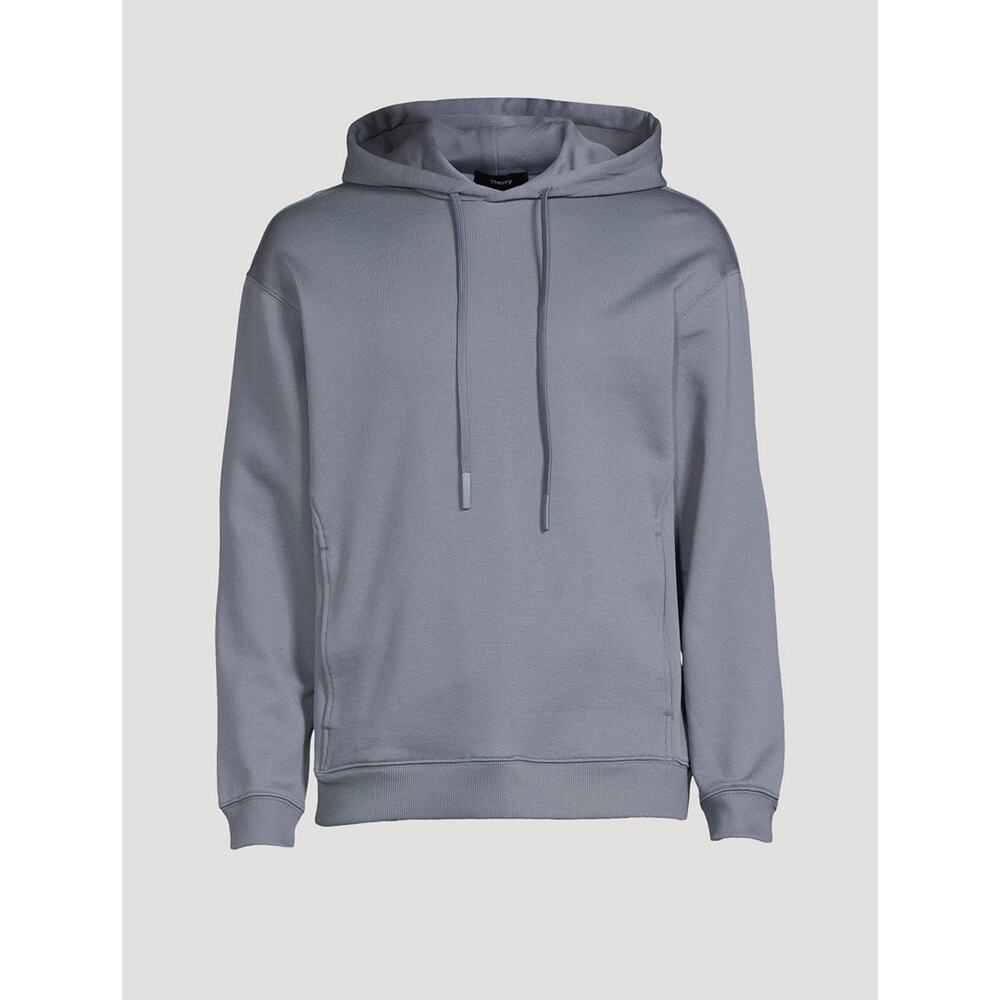 Theory Mens Hoodie Tech Terry Gray XL Minimalist Luxe Clean Athletic Performance